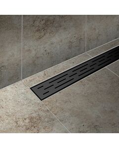 Dynamic Way douchegoot 120x7 cm met flens + filter zwart rvs