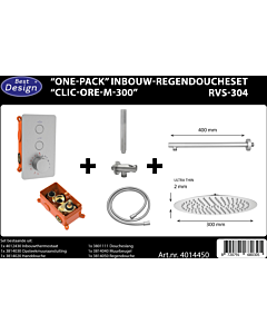 Best Design One Pack regendoucheset Clic Ore M Ø 300 mm rvs geb.