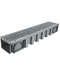 Nicoll Connecto 200 afvoergoot 100 cm klasse B125 met staal gegalvaniseerd maasrooster