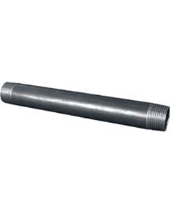 Pijpnippel 1" bu.dr.x 100 mm zwart