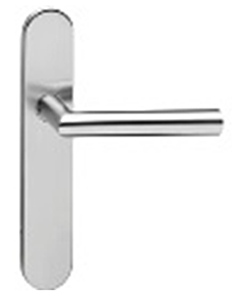 Intersteel deurkruk hoek 90° op schild blind rvs geborsteld