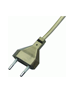 Eurosnoer met steker 2 x 0.75 mm2 lengte 2 m wit