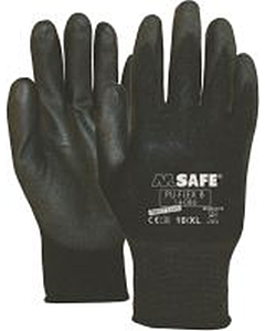 M-Safe PU-flex handschoen nylon cat.2 maat  8 zwart 1 paar