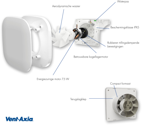 Leuk vinden Op risico langs Vent-Axia Supra Design 100 T badkamerventilator met timer